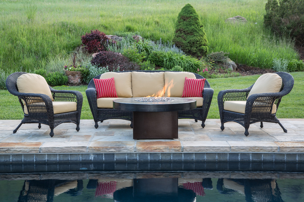 Gas Fire Table with Outdoor Furniture Modern Patio Denver by