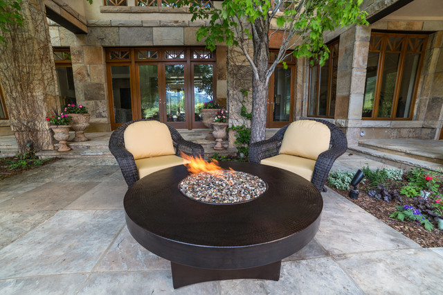 Gas Fire Table with Outdoor Furniture - Modern - Patio - Denver - by