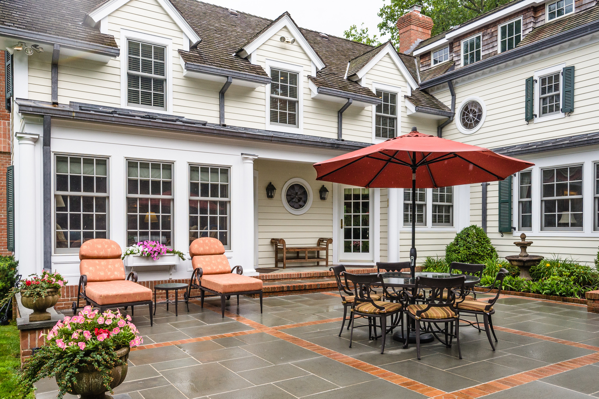 Georgian Colonial Back Patio Traditional Patio New York By Hierarchy Architecture Design Pllc Houzz