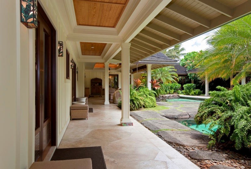 This is an example of a world-inspired patio in Hawaii.