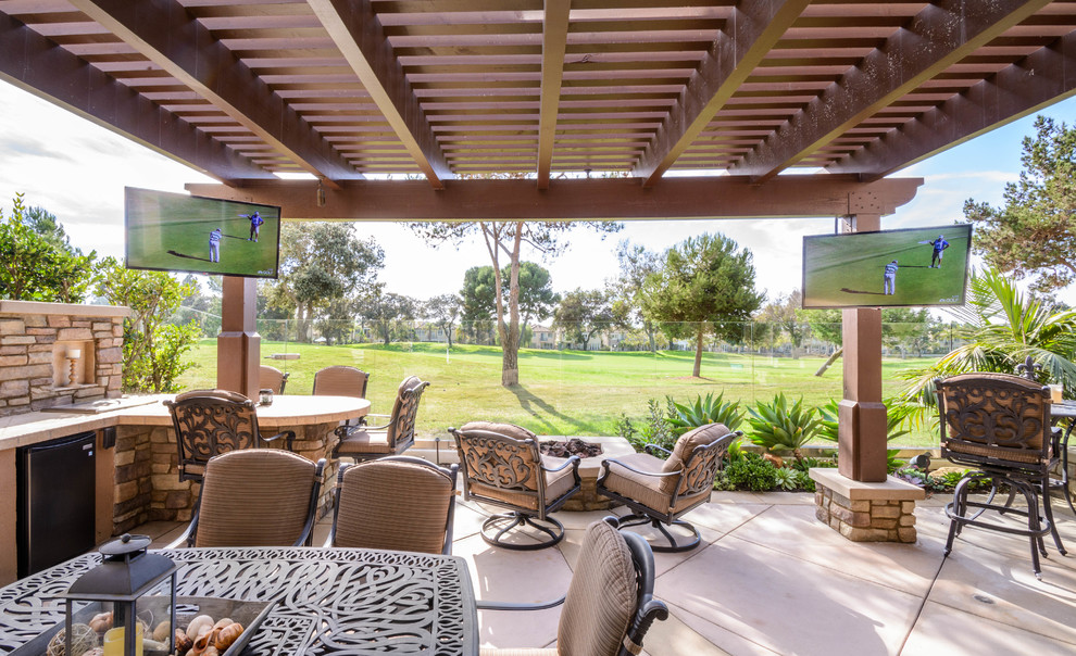 Golf Course Backyard Traditional Patio Orange County by Vertex
