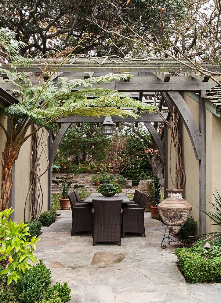 Design ideas for a traditional patio in San Francisco with a pergola.