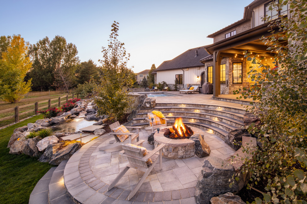 Granite French Country Patio Denver By Lindgren Landscape Houzz