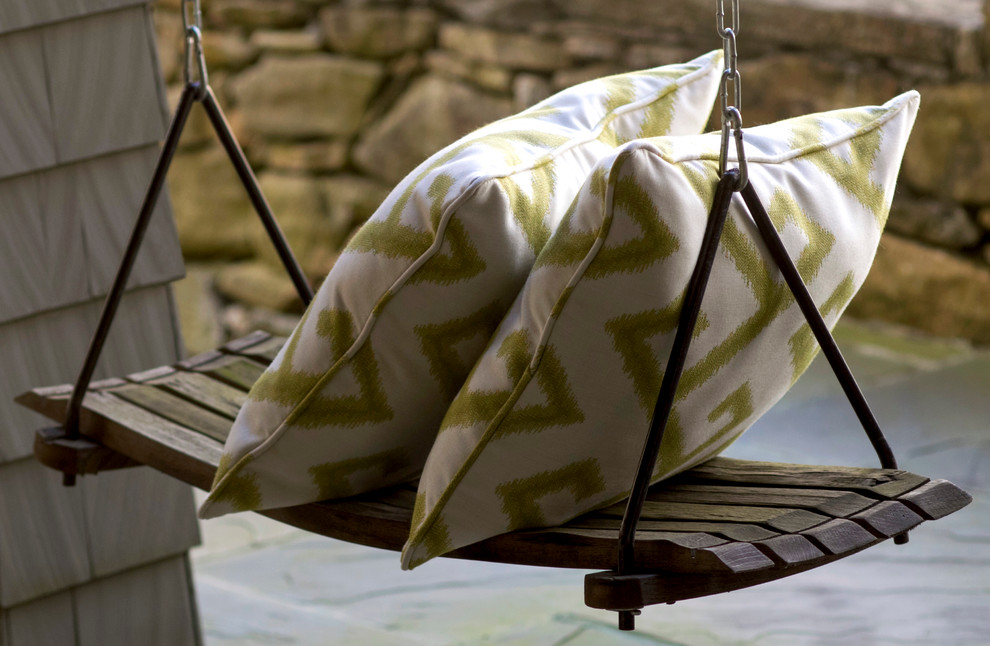 Greek Key Custom Outdoor Throw Pillows Rustic Patio Other by