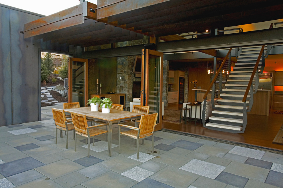 Inspiration for a contemporary patio in Seattle with a pergola.