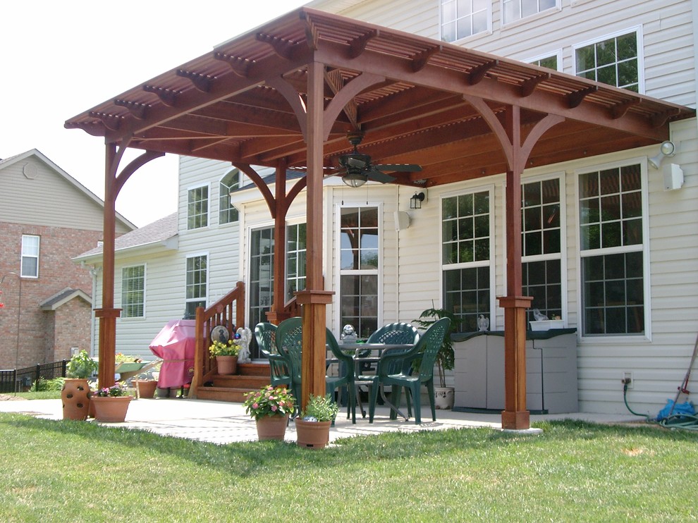 Hardwood Pergola Traditional Patio St Louis by Fulford Home