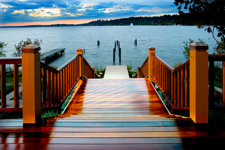 Example of an eclectic patio design in Seattle