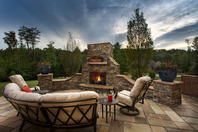 Heat & Glo Courtyard Outdoor Fireplace - Rustic - Patio - New York - by ...