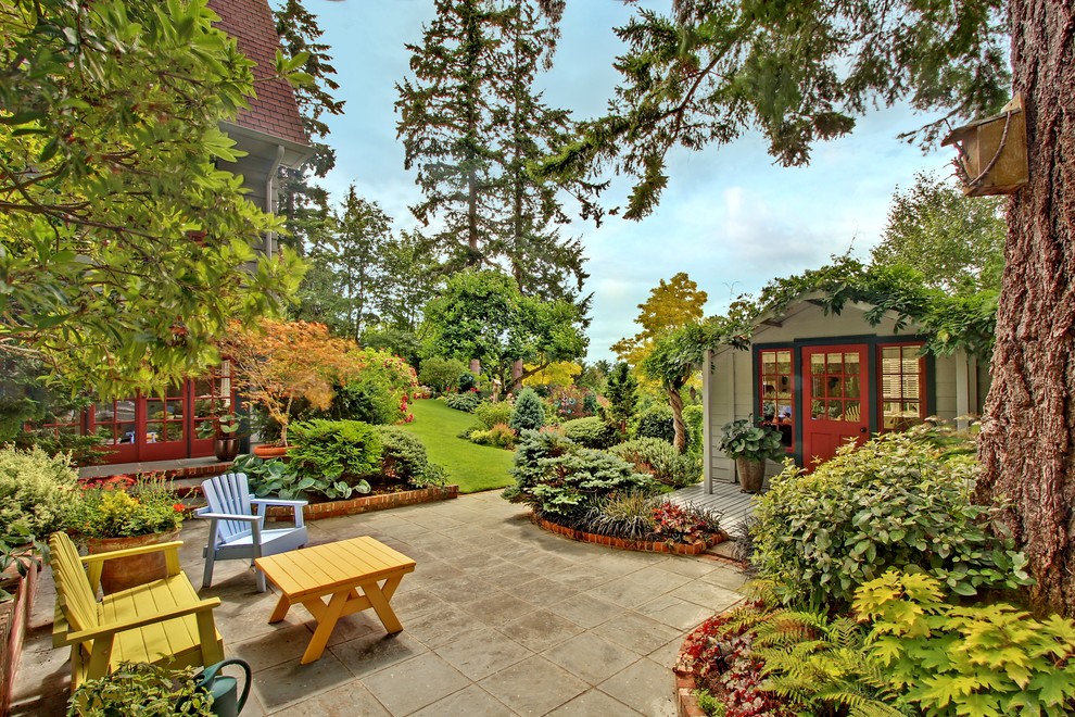 Inspiration for a large country patio remodel in Seattle with no cover
