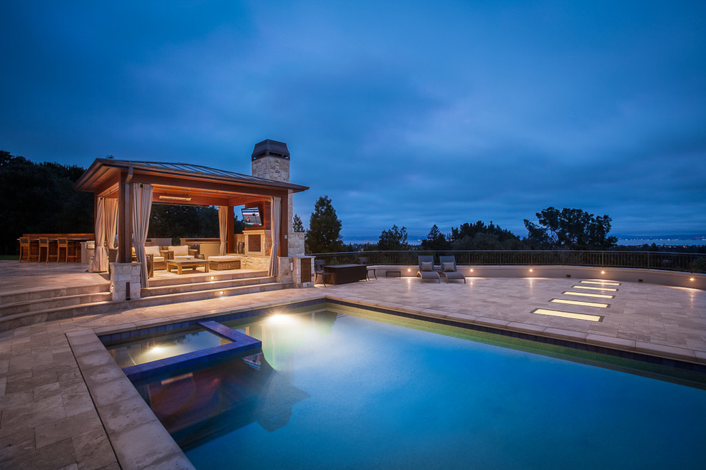 Example of a huge transitional stone pool design in San Francisco