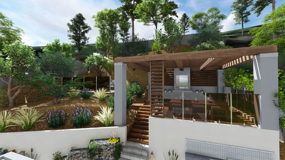 Hillside Levels Conceptual Design Patio Cover Modern Patio San