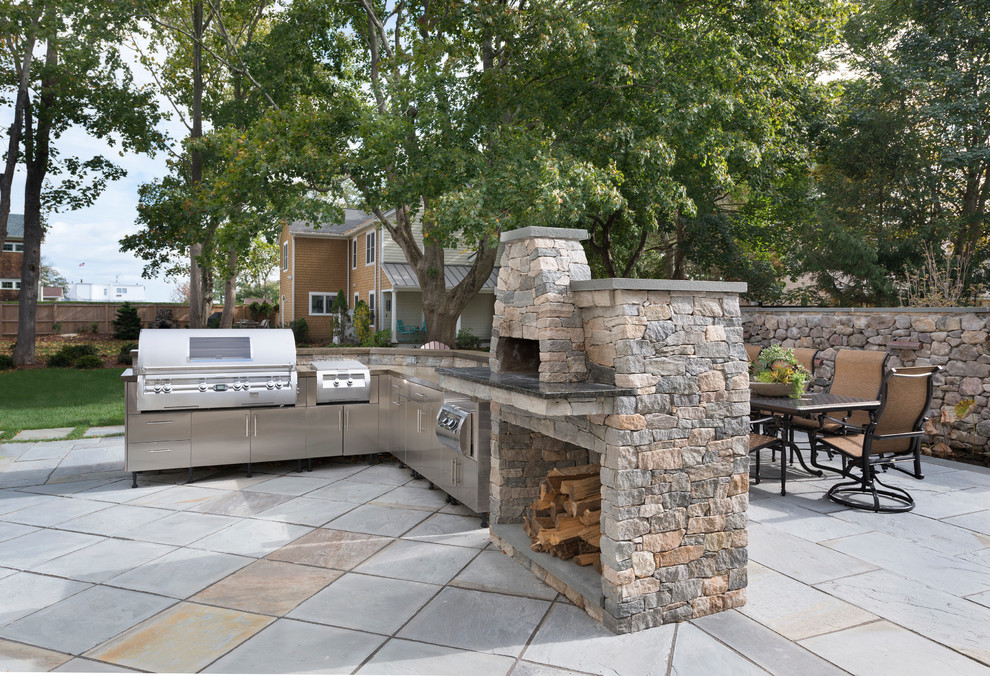 Traditional patio in Providence.