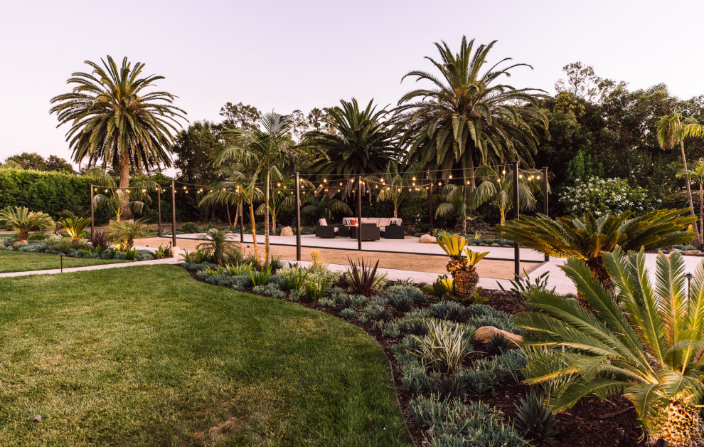 Hope Ranch Bocce Ball Court and Tropical Gardens Mediterranean