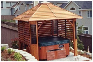 Hot Tub Spa Enclosure Craftsman Patio Toronto By Flexfence Houzz