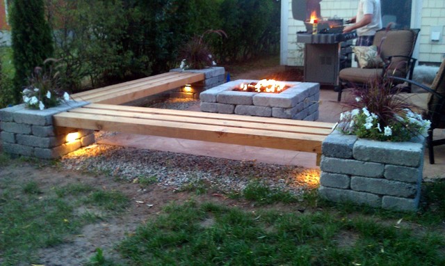 Hull Patio Pergola Propane Fire Pit, Fire Pit Benches