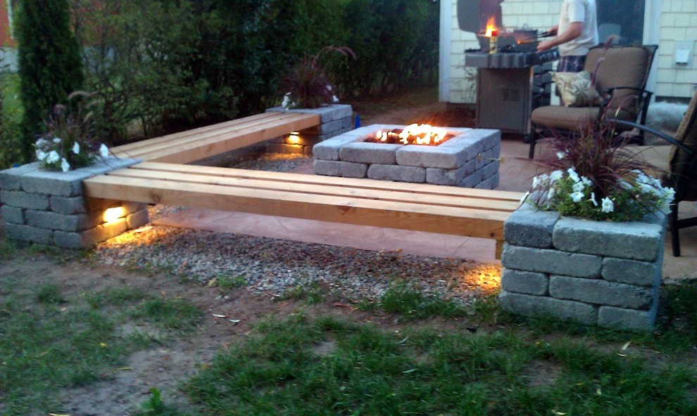 Inspiration for a modern patio remodel in Boston