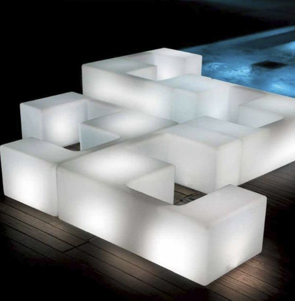 Illuminated Happy Hour Modular Outdoor Seating Modern Patio