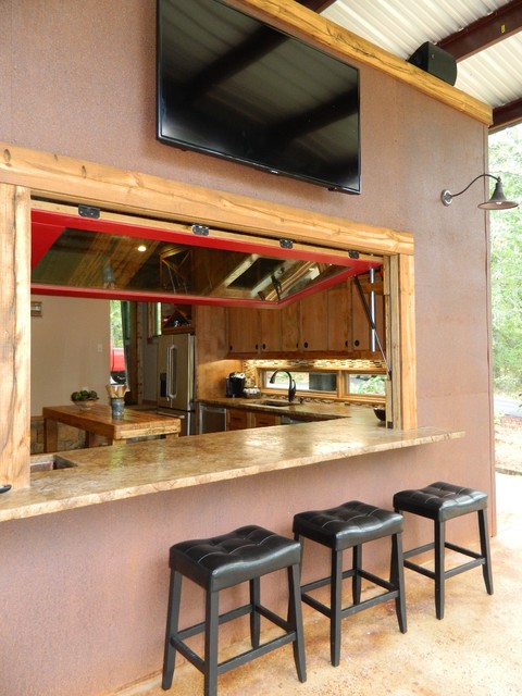 Indoor Outdoor Bar Rustikal Patio Dallas Von Wright Built Houzz Indoor Outdoor Bar Rustikal Patio, Indoor Outdoor Bar