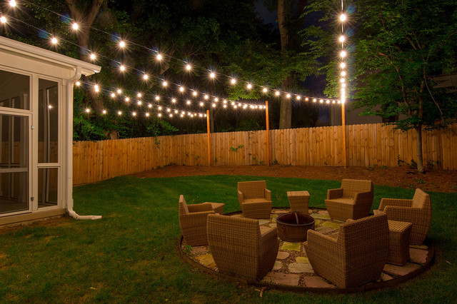 Intimate Backyard String Lighting - Patio - Nashville - by Light