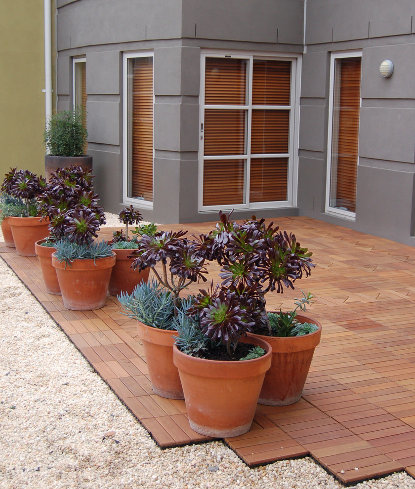 Ipe Wood Deck Tiles Laid Over Gravel For An Instant Patio Contemporary Melbourne By Archatrak Inc Houzz Ipe Wood Deck Tiles Laid Over Gravel