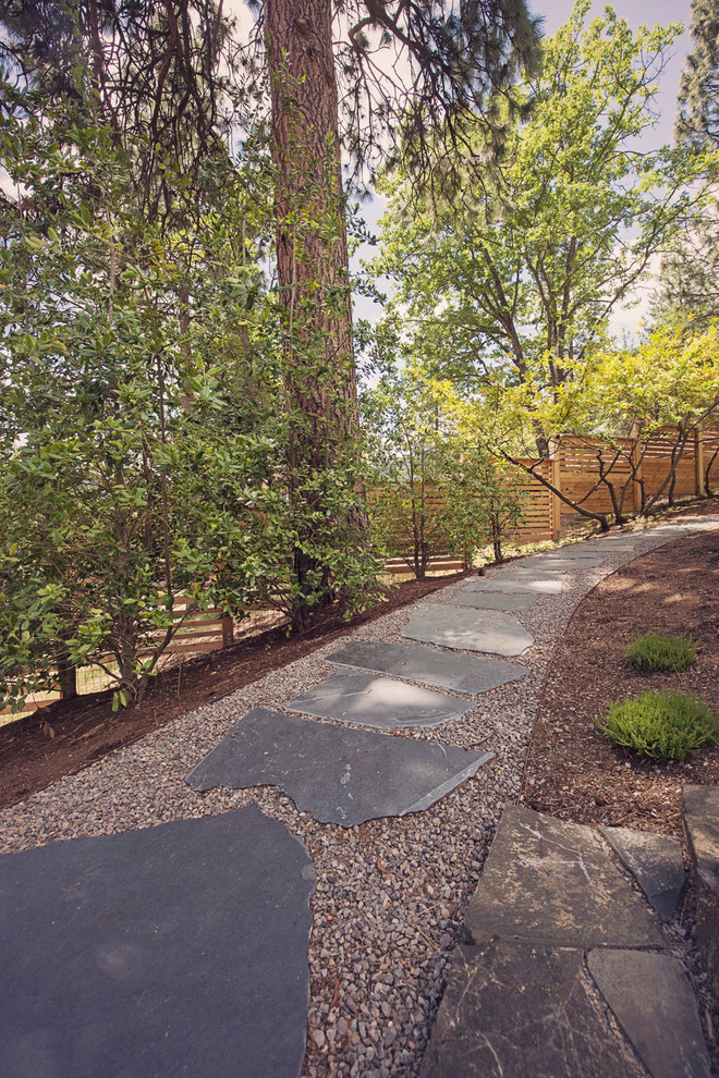 IronMountain Flagstone + Gravel Walkway with Steel Edging Rustic