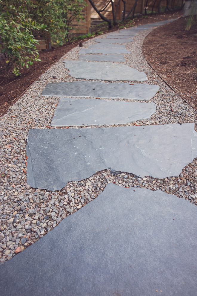 IronMountain Flagstone + Gravel Walkway with Steel Edging Rustic