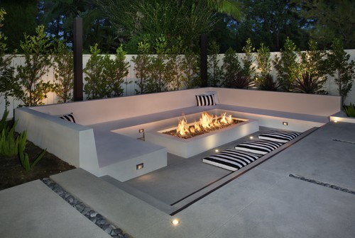 eco-friendly patio with fireplace design ideas