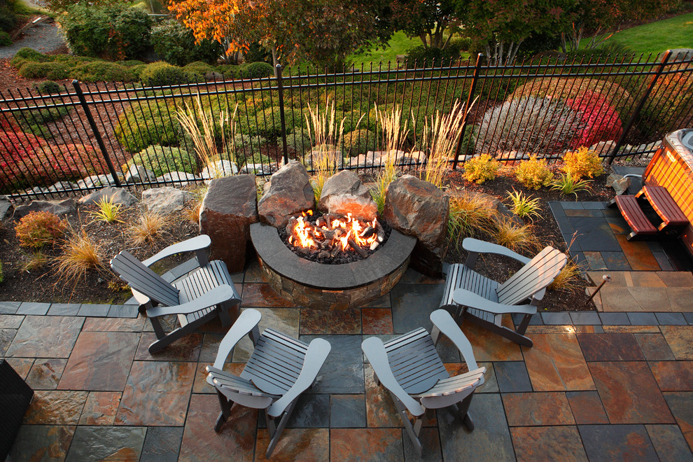 Issaquah Highlands Backyard Oasis Rustic Patio Seattle by