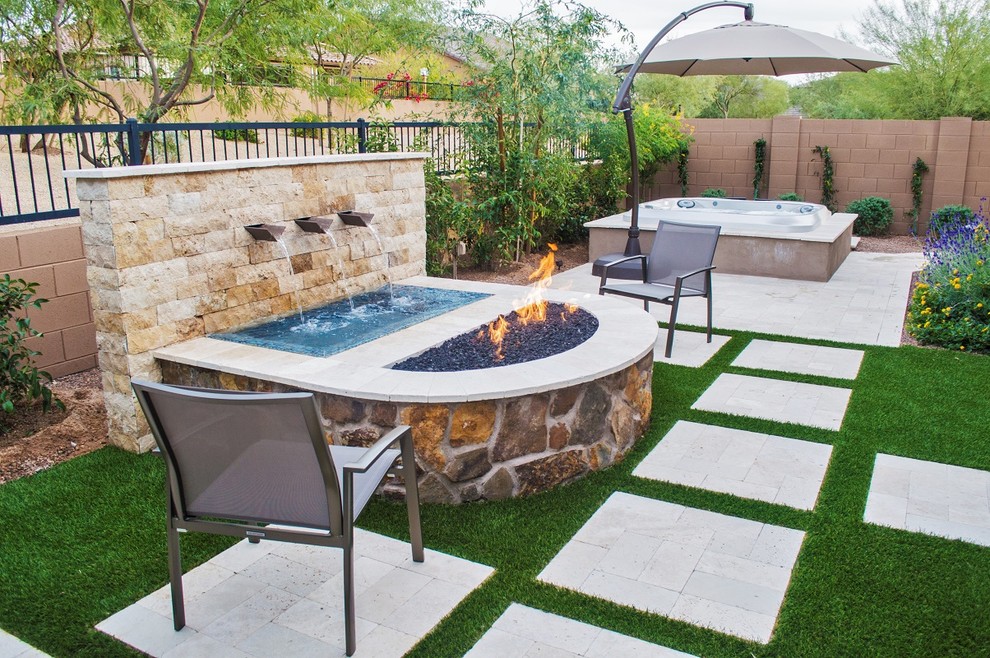 Jacuzzi, Pool, and Grill Backyard - Traditional - Patio - Phoenix - by  Imagine Backyard Living | Houzz