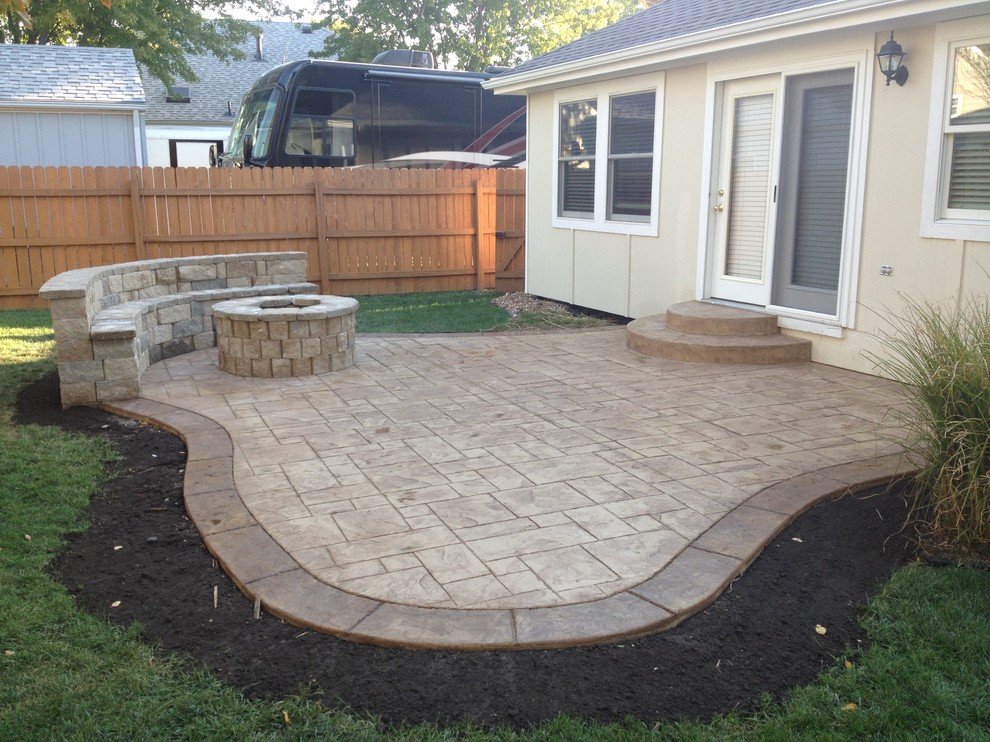 Johnson Project Traditional Patio Kansas City By Concrete Concepts Llc Houzz Johnson Project Traditional Patio, Stamped Concrete Patio With Border Wall