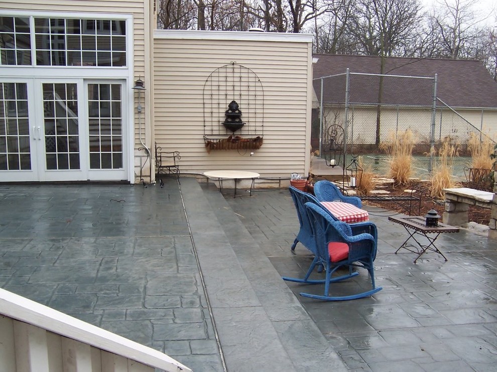 Kirkwood, Missouri Residence 2 teir stamped concrete patio Patio St