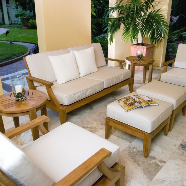 Laguna 7pc Teak Lounge Set American Traditional Patio Los Angeles By Westminster Teak