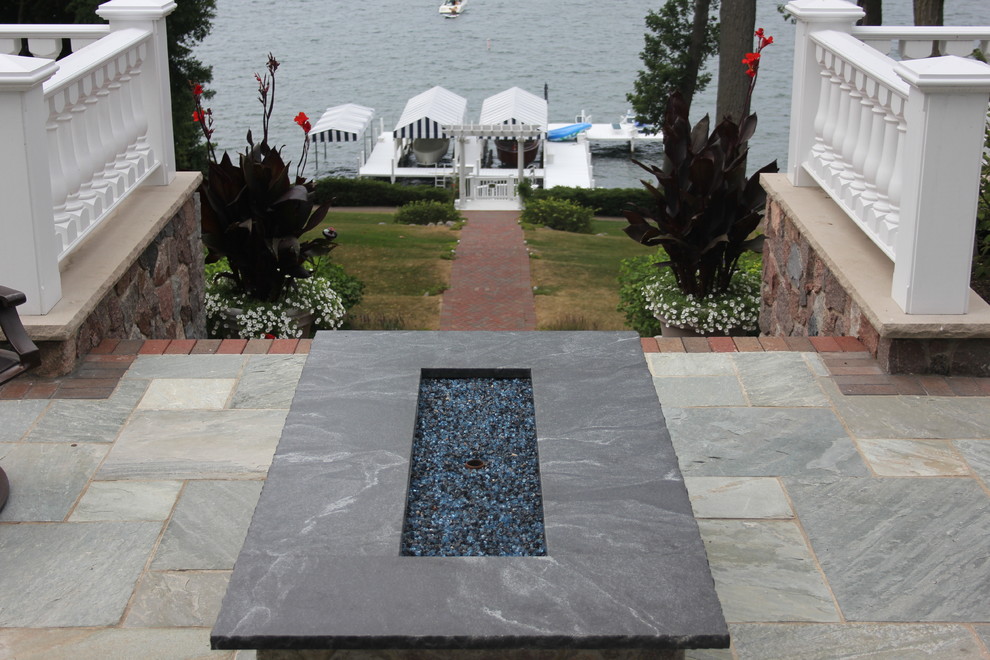 Lake Geneva, WI Outdoor Kitchen and Fire Pit Traditional Patio