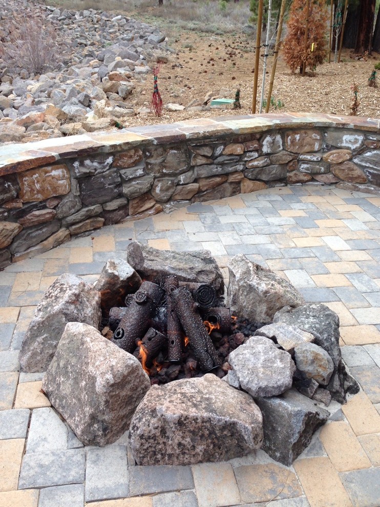 Lake Tahoe Fire Pit Traditional Patio San Francisco by Rocky Mountain Iron Logs Houzz