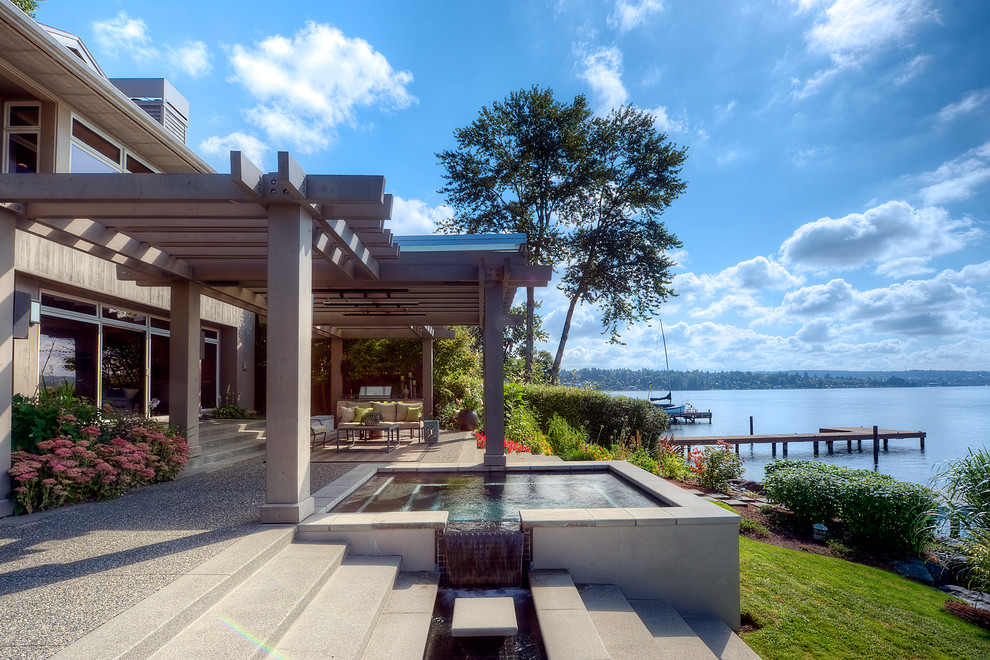 Lake Washington Waterfront House Contemporary Patio Seattle by