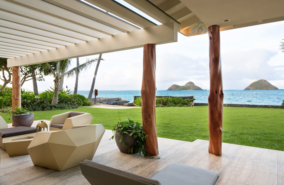 Lanikai Beach House Beach Style Patio Hawaii by Barker Kappelle