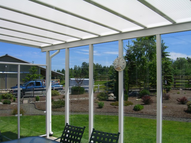Large Shed Style Patio Cover w/ Glass 