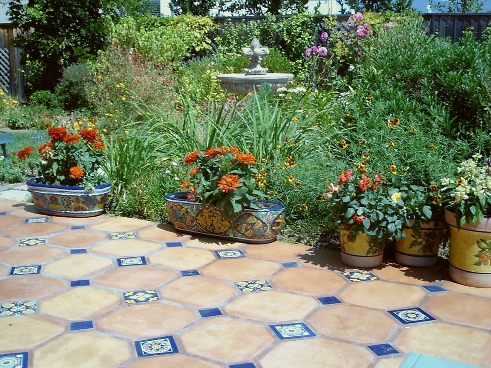 Example of a tuscan tile patio design in San Francisco