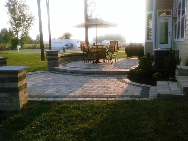 Lewis Center Two Tier Patio And Fire Pit Wall Contemporary Patio Columbus By Backyard Retreats Patios Ponds