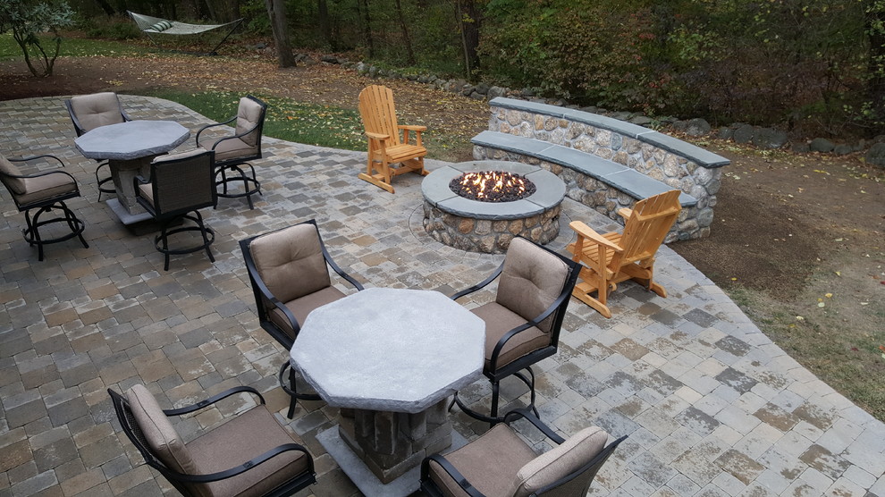Lexington Custom firepit and paver patio Traditional Patio Boston