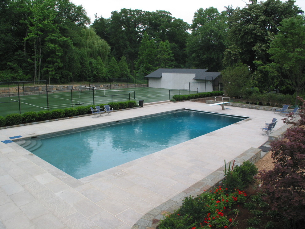 Limestone Swimming Pool Patio NJ Traditional Pool New York by