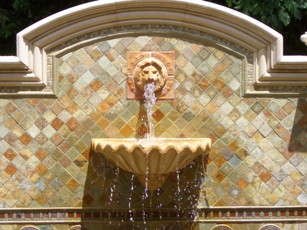 Lion Water Fountain Cast Stone Wall Tropical Patio Miami By Jacoviello Custom Builders Inc Houzz - Lion Wall Fountains Outdoor