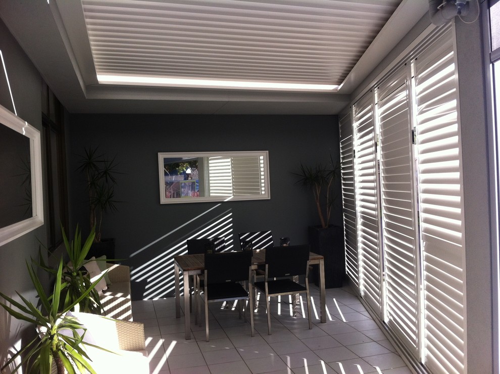 Louver Roof with skylights Modern Patio Melbourne by Totally