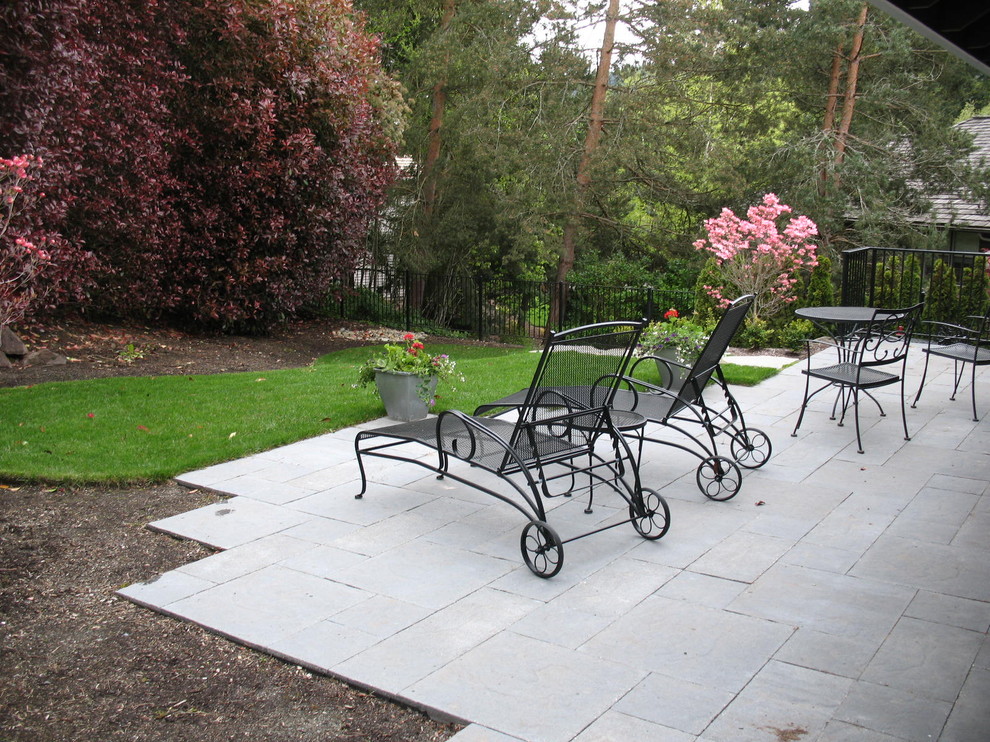 Foto di un patio o portico tradizionale con pavimentazioni in cemento
