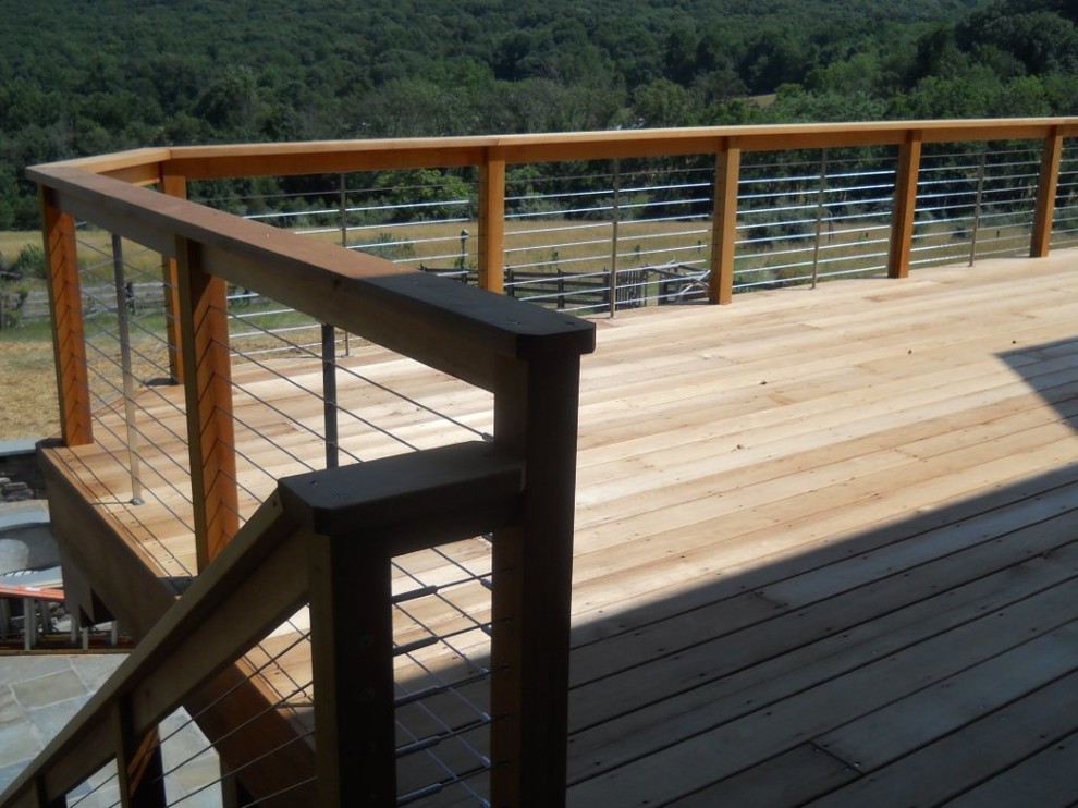 Maryland Country Home Rustic/Modern Cable Railing - Rustic - Patio - DC ...