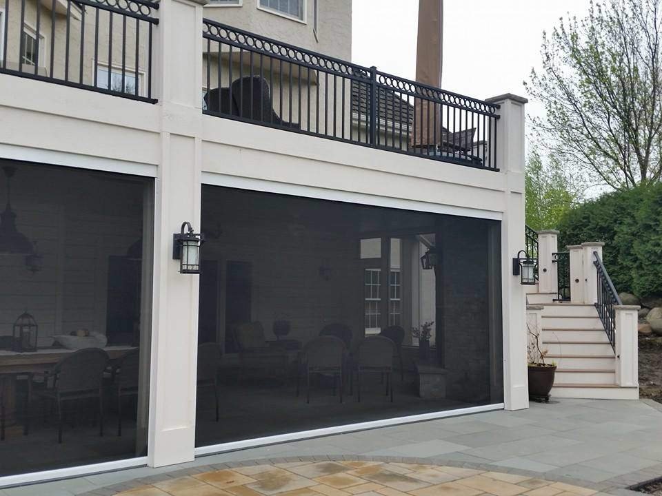 Medina custom deck & finished lower screened space w/ fireplace
