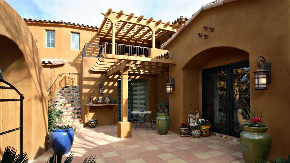 Mexican Villa Courtyard Southwestern Patio Phoenix by Fisher
