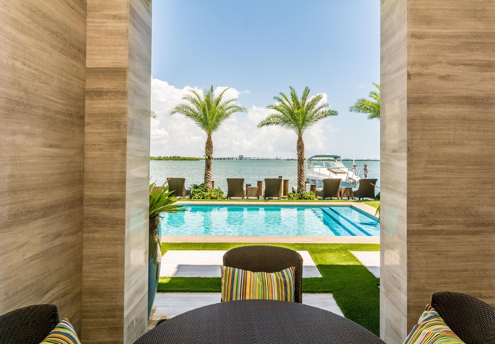 Miami, FL Modern Beach Front Retreat Beach Style Patio Miami by Shear Construction