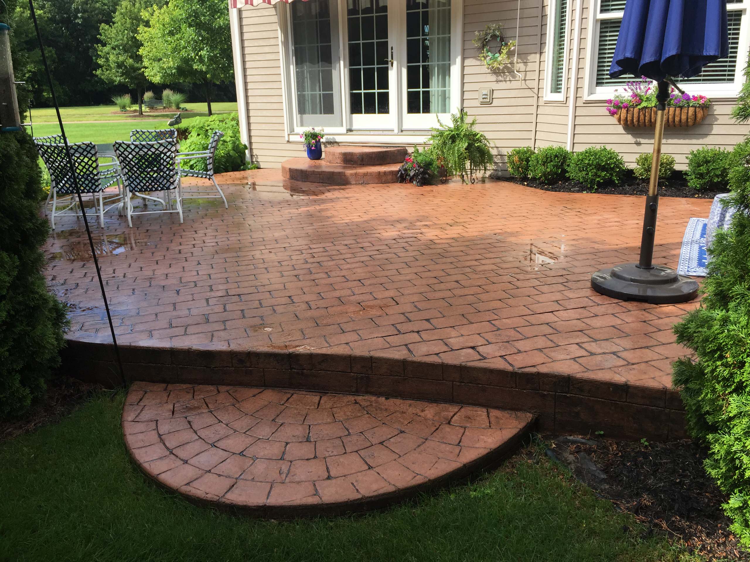 Michigan Stamped Colored Concrete Sealing Gloss Finish Stamped Concrete Sealer Patio Detroit By All Surface Restoration Houzz