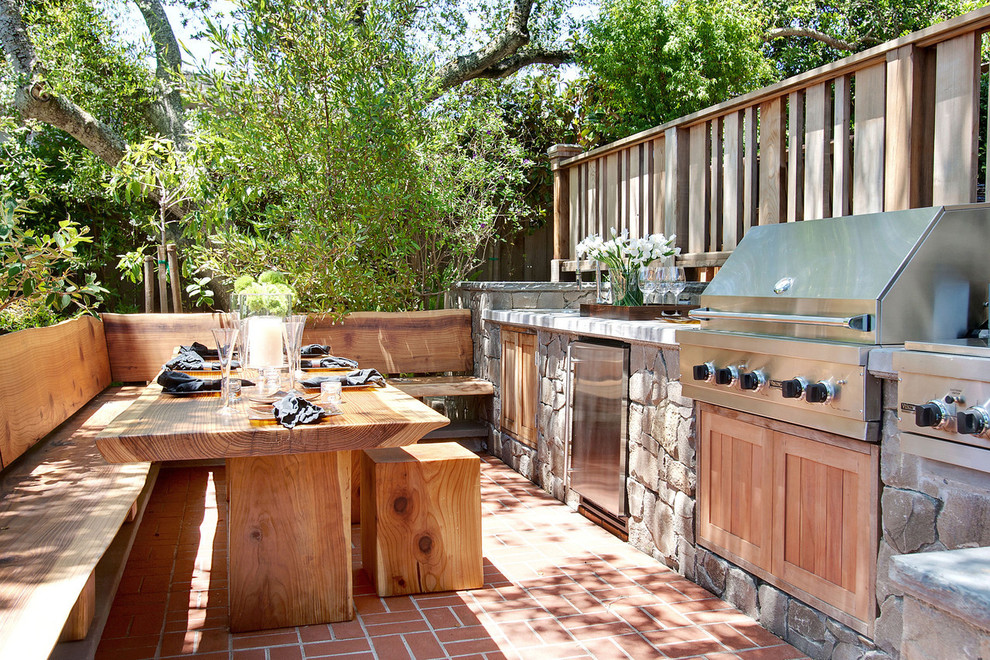 This is an example of a classic patio in San Francisco with a bbq area.